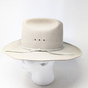 Vintage Dorfman Pacific Co 100% Wool Beige Tan Cowboy Hat Mens LARGE MADE IN USA